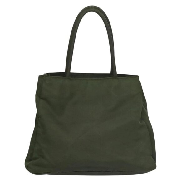 PRADA Hand Bag Nylon Khaki Silver Auth - Picture 3 of 16